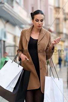 pretty girl with shopping bag