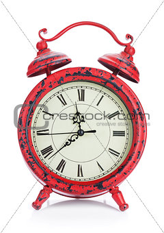 Red vintage alarm clock