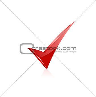 Vector red checkmark.