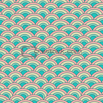 Geometry seamless vector pattern fish scale in soft pastel colors