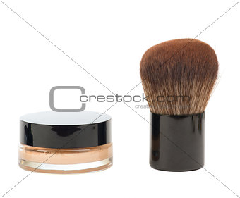 Cosmetic liquid foundation and brush