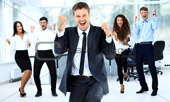 Portrait Of Happy Successful Business Group at office