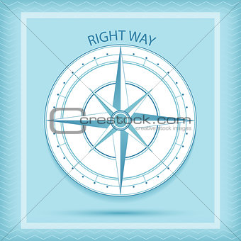 Wind rose symbol. Compass - Right way concept.
