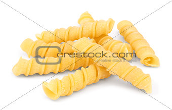Uncooked Torchietti pasta