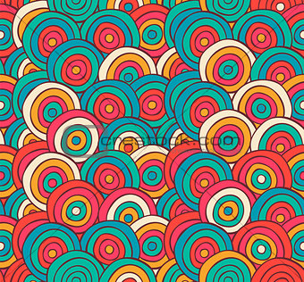 Abstract Sketched Colorful Circles Background Pattern