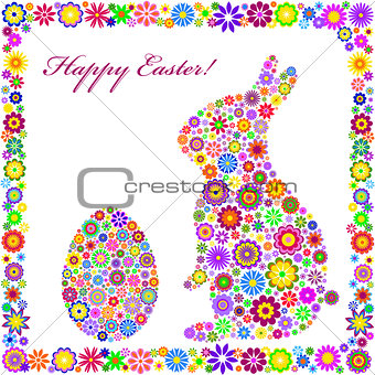 colorful easter card on white background
