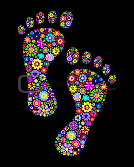  colorful footprints