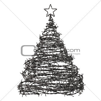 Christmas Tree Made From Barbed Wire