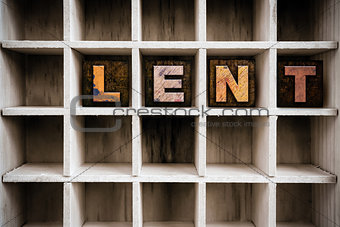 Lent Concept Wooden Letterpress Type in Drawer