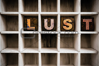 Lust Concept Wooden Letterpress Type in Drawer