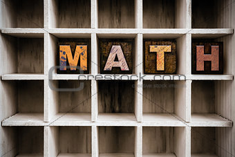 Math Concept Wooden Letterpress Type in Drawer