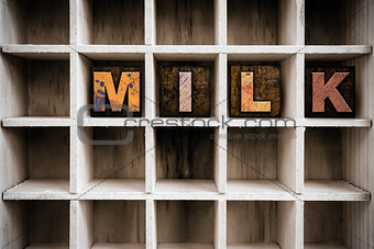 Milk Concept Wooden Letterpress Type in Drawer