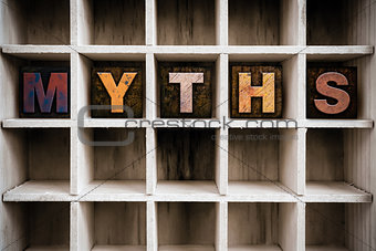 Myths Concept Wooden Letterpress Type in Drawer