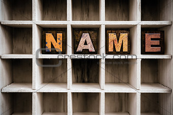 Name Concept Wooden Letterpress Type in Drawer