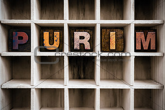 Purim Concept Wooden Letterpress Type in Drawer