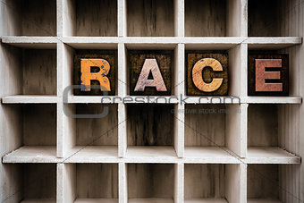 Race Concept Wooden Letterpress Type in Drawer