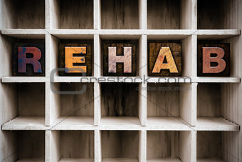 Rehab Concept Wooden Letterpress Type in Drawer