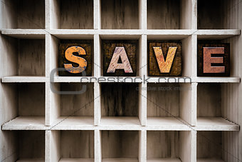 Save Concept Wooden Letterpress Type in Drawer