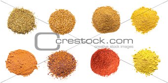 Colorful spices variety