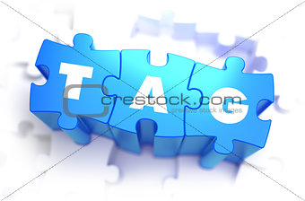 Tag - White Word on Blue Puzzles.