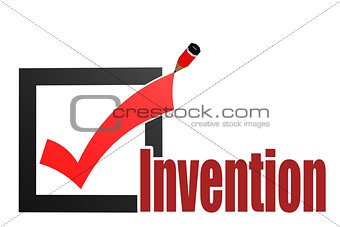 Check mark with invention word