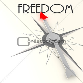 Compass with freedom value word