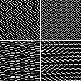 Seamless zigzag patterns set.