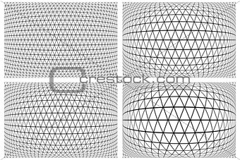  3D latticed patterns set. 