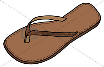 Leather low sandal