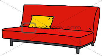 Simple red sofa