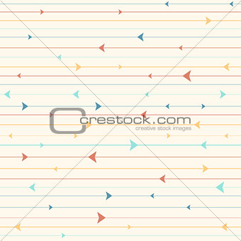 Vector seamless pattern with horizontal stripes and triangles. Modern stylish texture