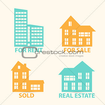 Real Estate vector  icons set.