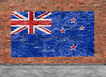 Flag of New Zeland and foreground