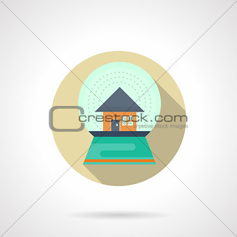 Round flat color snow sphere vector icon