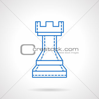 Chess blue flat line vector icon