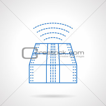 Cargo tracking blue flat line vector icon