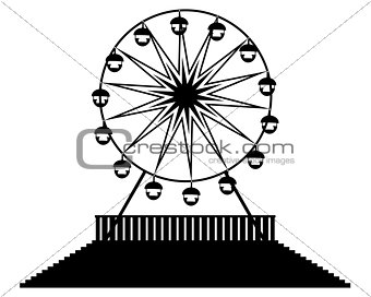 silhouette Ferris wheels