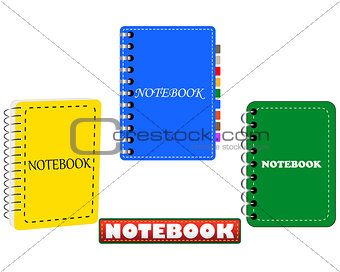 the three in different colors notepad