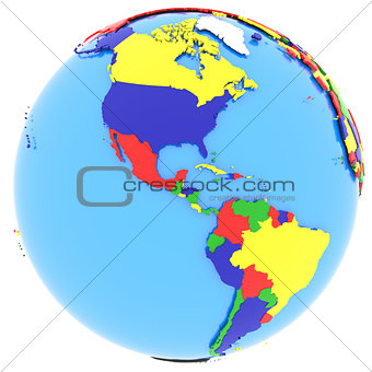 Western hemisphere on Earth