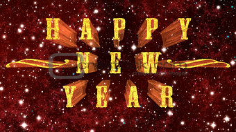 Happy New Year at space background