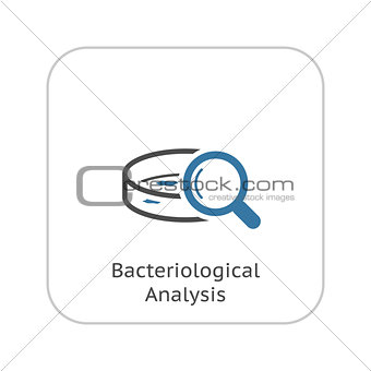 Bacteriological Analysis Icon. Flat Design.