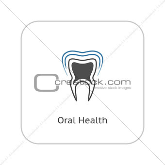Oral Health Icon. Flat Design.