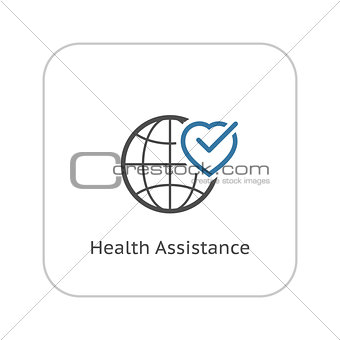 Health Assistance Icon. Flat Design.