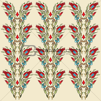 Antique ottoman turkish pattern vector design fourteen