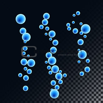 Vector shiny bubbles on black background