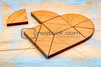 wooden heart tangram
