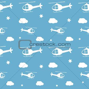 Helicopters seamless pattern