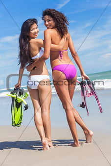 Beautiful Bikini Women Girls At Beach