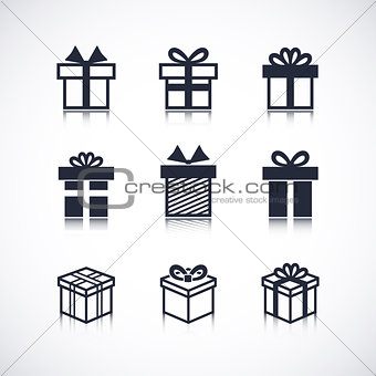 Vector Gift box black icons
