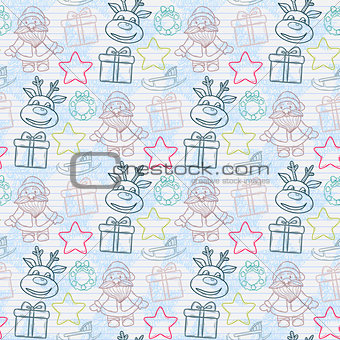 Vector abstract seamless Christmas pattern
